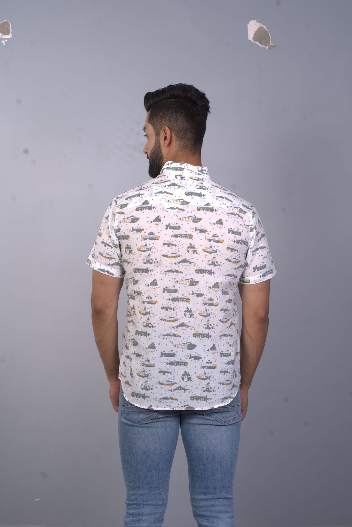 half sleeve Indian Hand Block Print Shirt Travel Explorer Design Shirt 100% Cotton Fabric