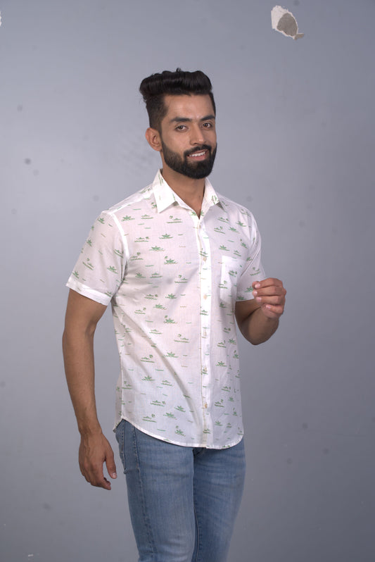 half sleeve Indian Hand Block Print Shirt Naav Design Shirt 100% Cotton Fabric