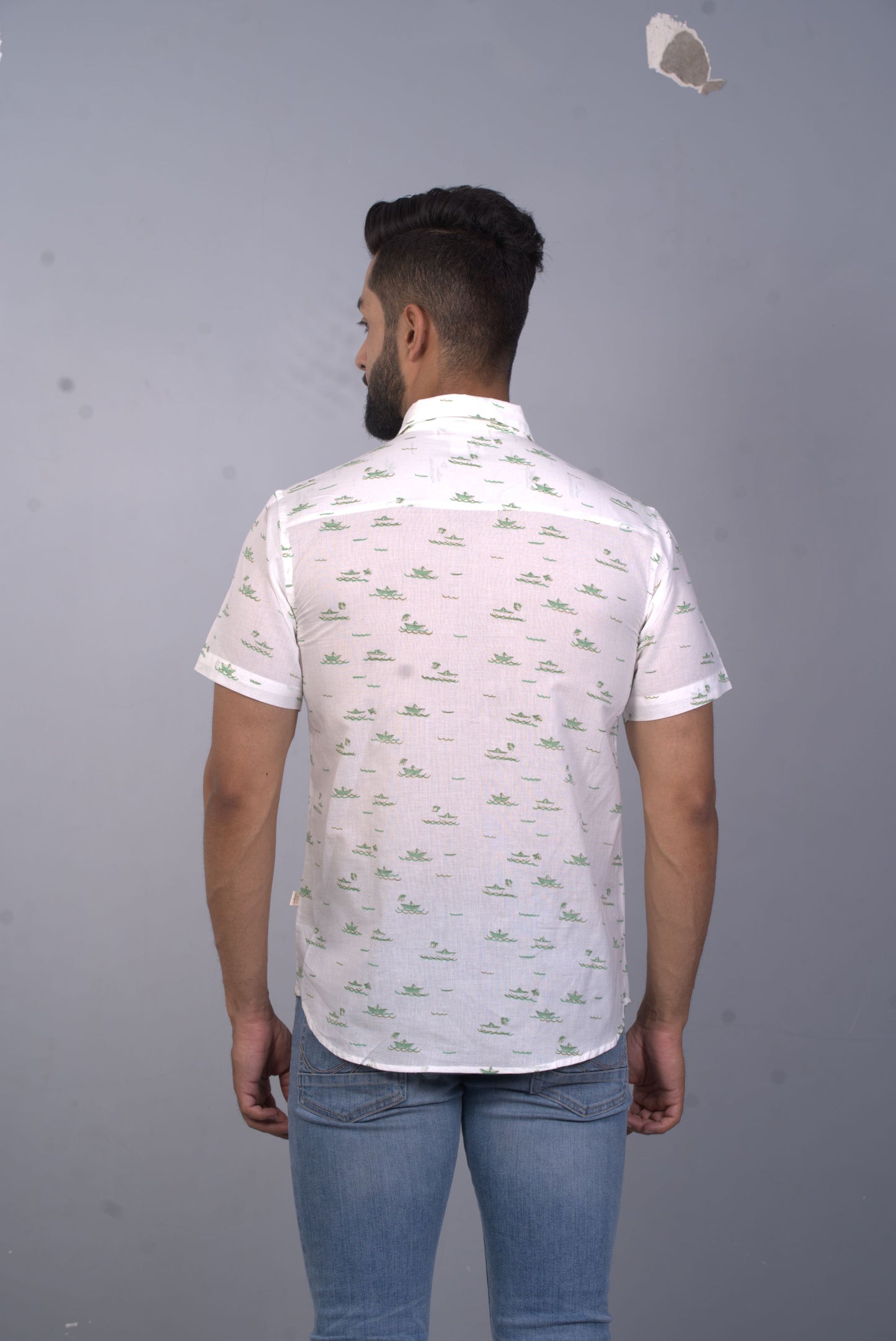 half sleeve Indian Hand Block Print Shirt Naav Design Shirt 100% Cotton Fabric