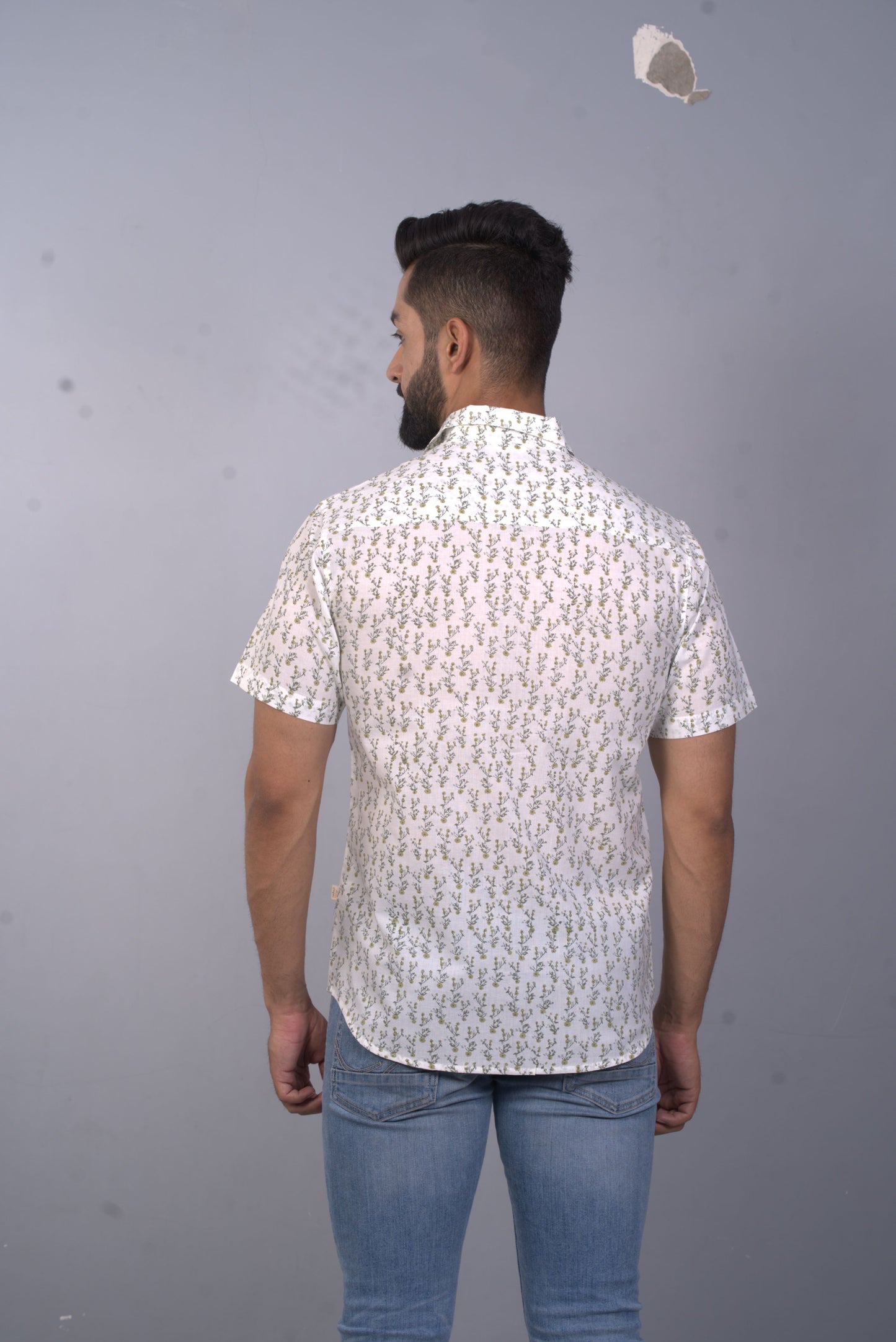 half sleeve Indian Hand Block Print Shirt Jungle Buti Design Shirt 100% Cotton Fabric