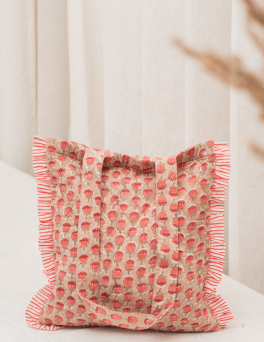Rose Garden Mini Print Ruffle Tote Bag