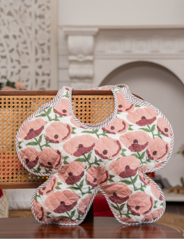 Blush Pink Poppy Floral Print Cushion Floret Bag