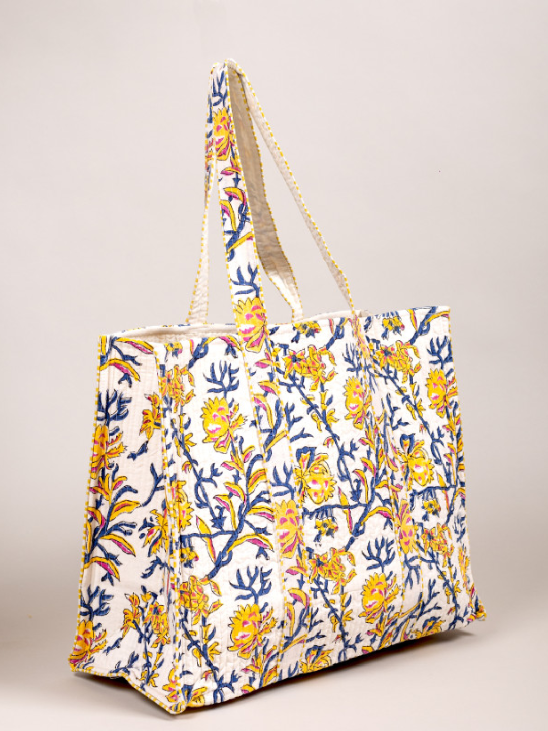 Cotton Hand Bag,Sunlit Garden Quilted Tote Bags, Women hand bags, Tote bags for Girls, Fashion Tote bags, Printed Tote Bags