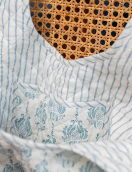 Pastel Blue Floral Vine Print Cushion Floret Bag