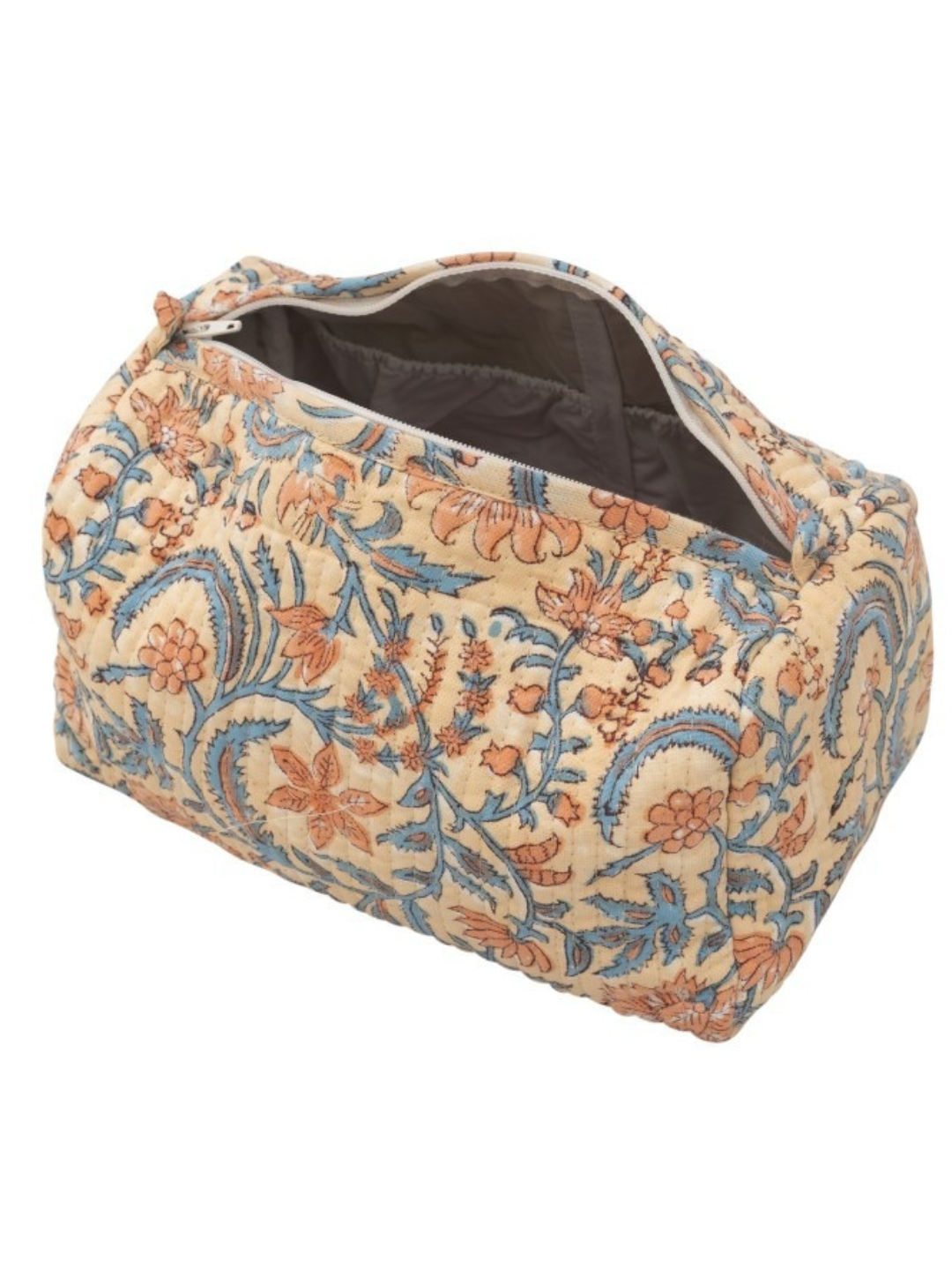 Awdhesh Kumar Soft Botanica Organizer Cotton Hand Block Printed Toiletry Bags for Women