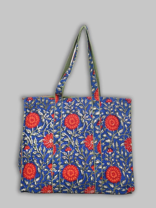 Cotton Hand Bag,Royal Bloom Quilted Tote Bags, Women hand bags, Tote bags for Girls, Fashion Tote bags, Printed Tote Bags