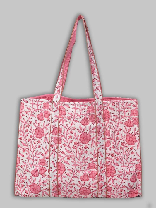 Cotton Hand Bag, Rosevine Blossom Tote Bags, Women hand bags, Tote bags for Girls, Fashion Tote bags, Printed Tote Bags