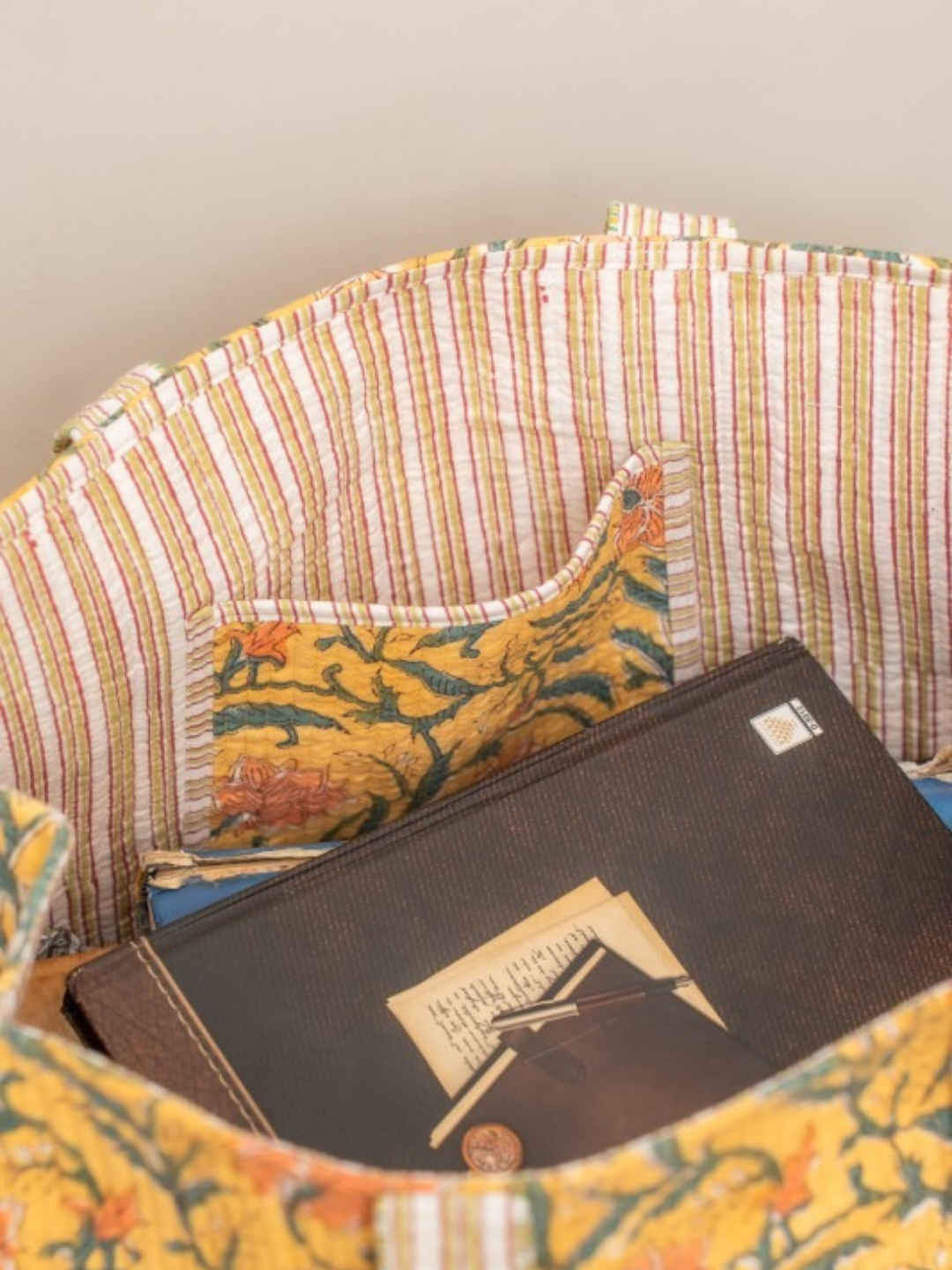 Cotton Hand Bag, Golden Gulmohar Classic Tote Bags, Women hand bags, Tote bags for Girls, Fashion Tote bags, Printed Tote Bags