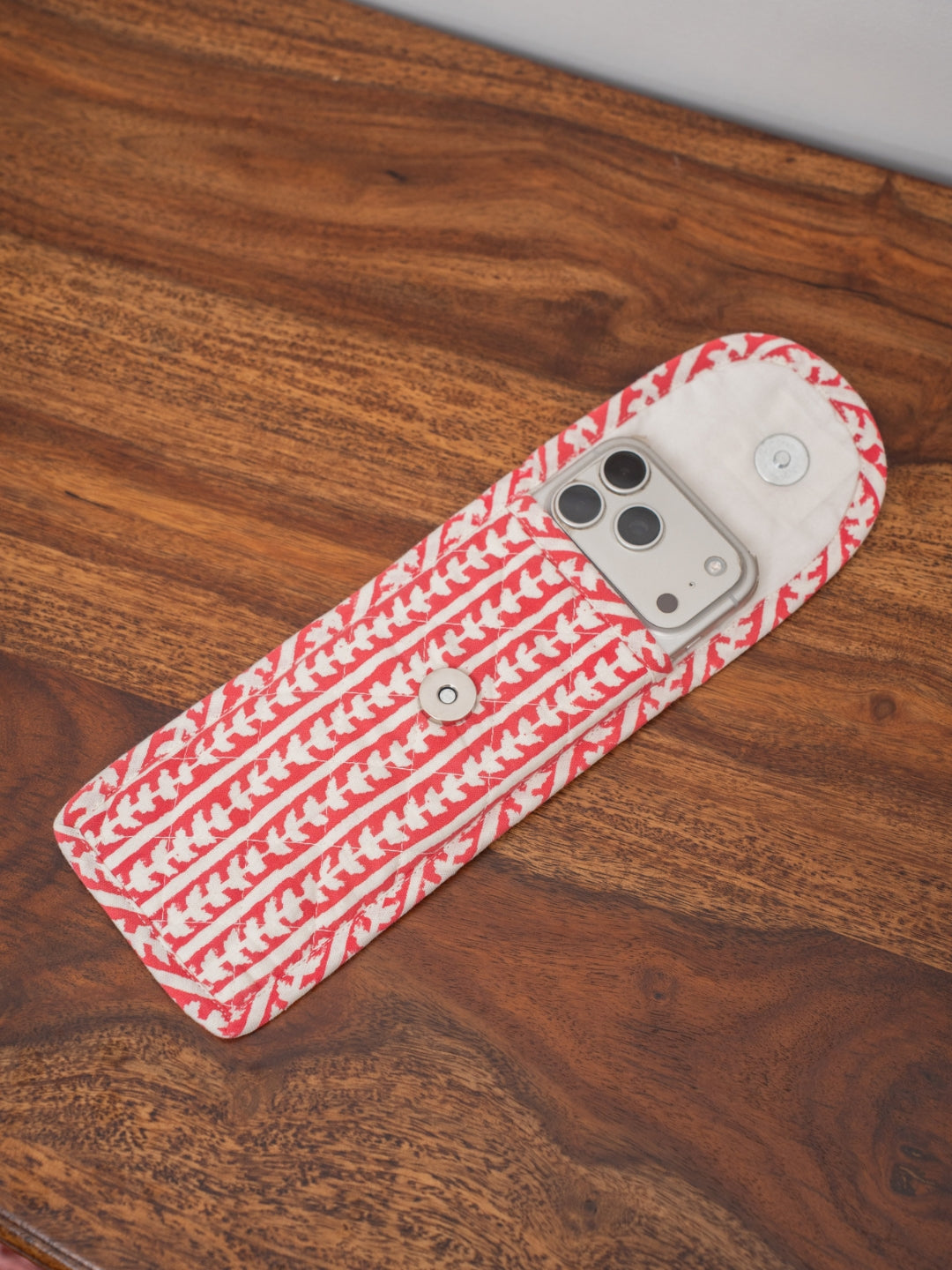 Coral Red Traditional Pattern Sunglass Cover