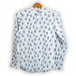 Full Sleeve Indian Hand Block Print Shirt Jaipur Jarokha Blue Design Shirt 100% Cotton Fabric