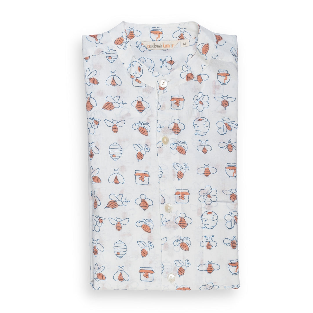 Handmade cotton printed full sleeve shirt Bee & Bloom Casual Indian handmade shirt