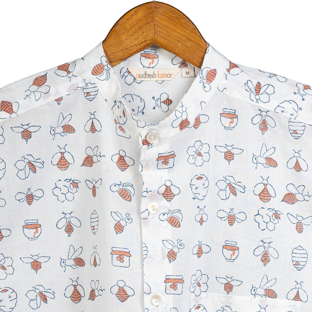 Handmade cotton printed full sleeve shirt Bee & Bloom Casual Indian handmade shirt