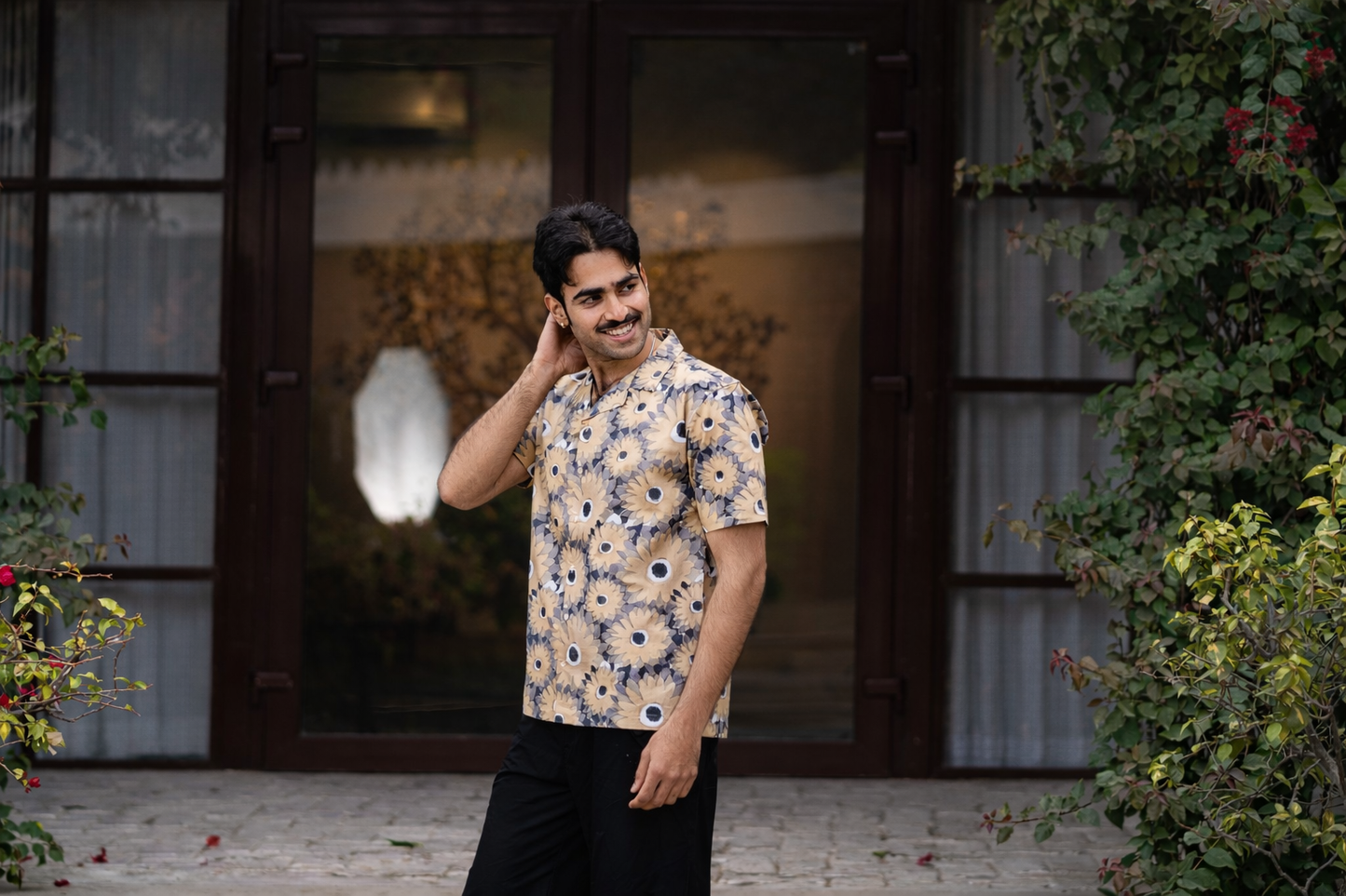 half sleeve Indian Hand Block Print Shirt Vintage Floral Vibe Design Shirt 100% Cotton Fabric