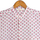 Full Sleeve Indian Hand Block Print Shirt Pink Buti Small Design Shirt 100% Cotton Fabric