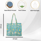 Cotton Hand Bag, Teal Lotus Garden Tote Bags, Women hand bags, Tote bags for Girls, Fashion Tote bags, Printed Tote Bags