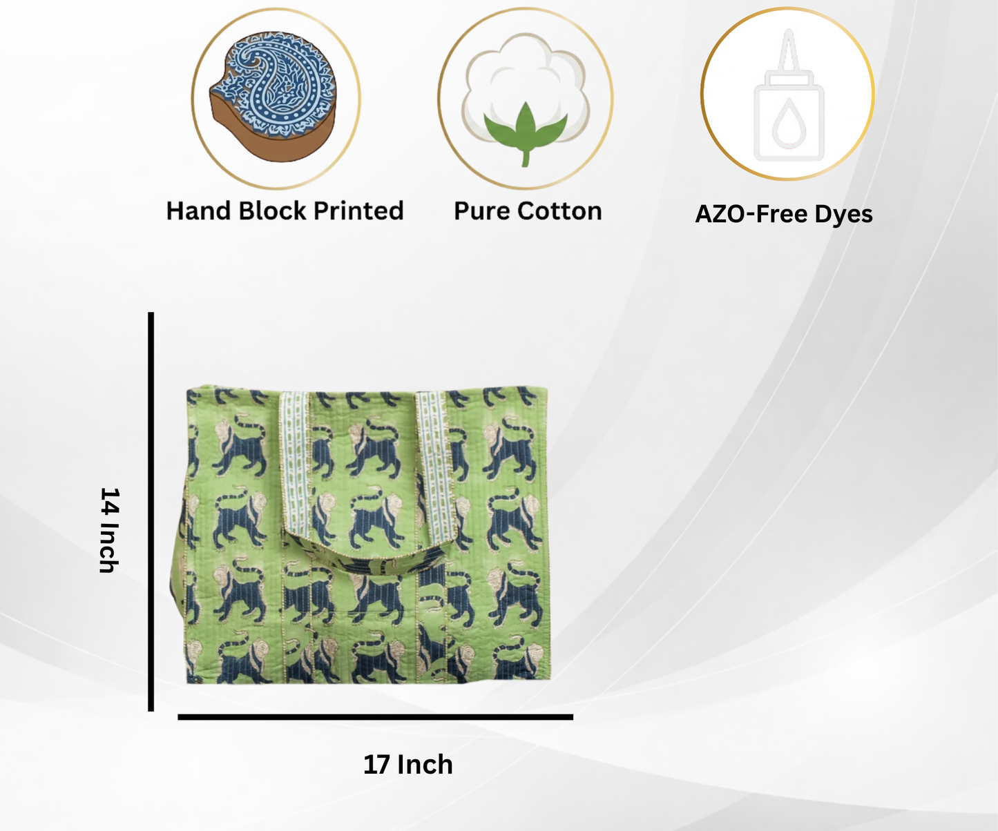 Awdhesh Kumar Traditional inspired Cotton Hand Block Printed Tote Bag for Women