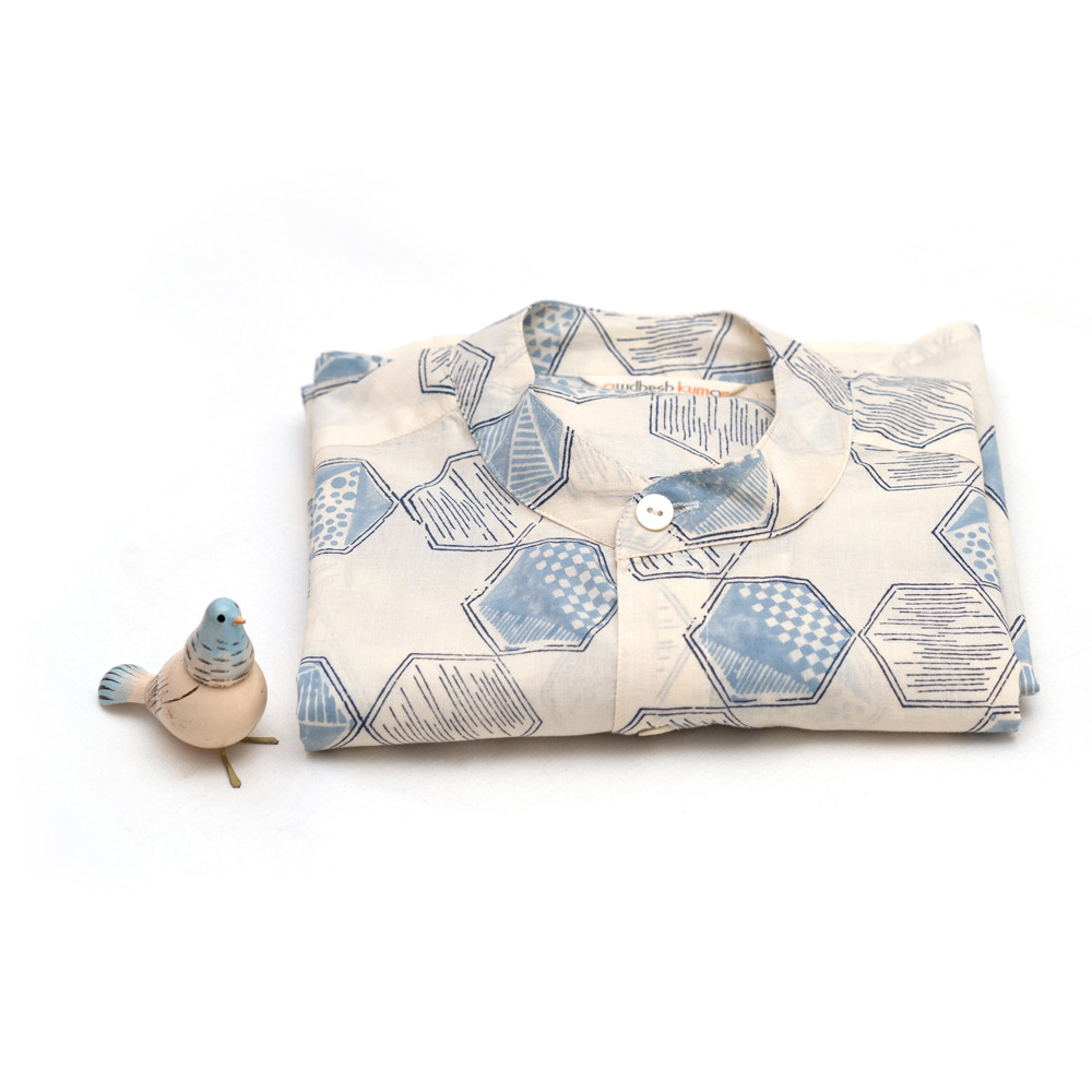 Full Sleeve Indian Hand Block Print Shirt Star Design Shirt 100% Cotton Fabric