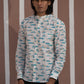Full Sleeve Indian Hand Block Print Shirt White & Blue Printed Mandarin Collar Bloom Shirt 100% Cotton Fabric