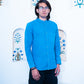 Full Sleeve Indian Classic Stylish Sky Blue Mandarin Collar Shirt for Men
