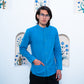 Full Sleeve Indian Classic Stylish Sky Blue Mandarin Collar Shirt for Men