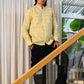 Full Sleeve Indian Hand Block Print Bright Yellow Geometric Print Mandarin Collar Shirt for Men  Shirt 100% Cotton Fabric