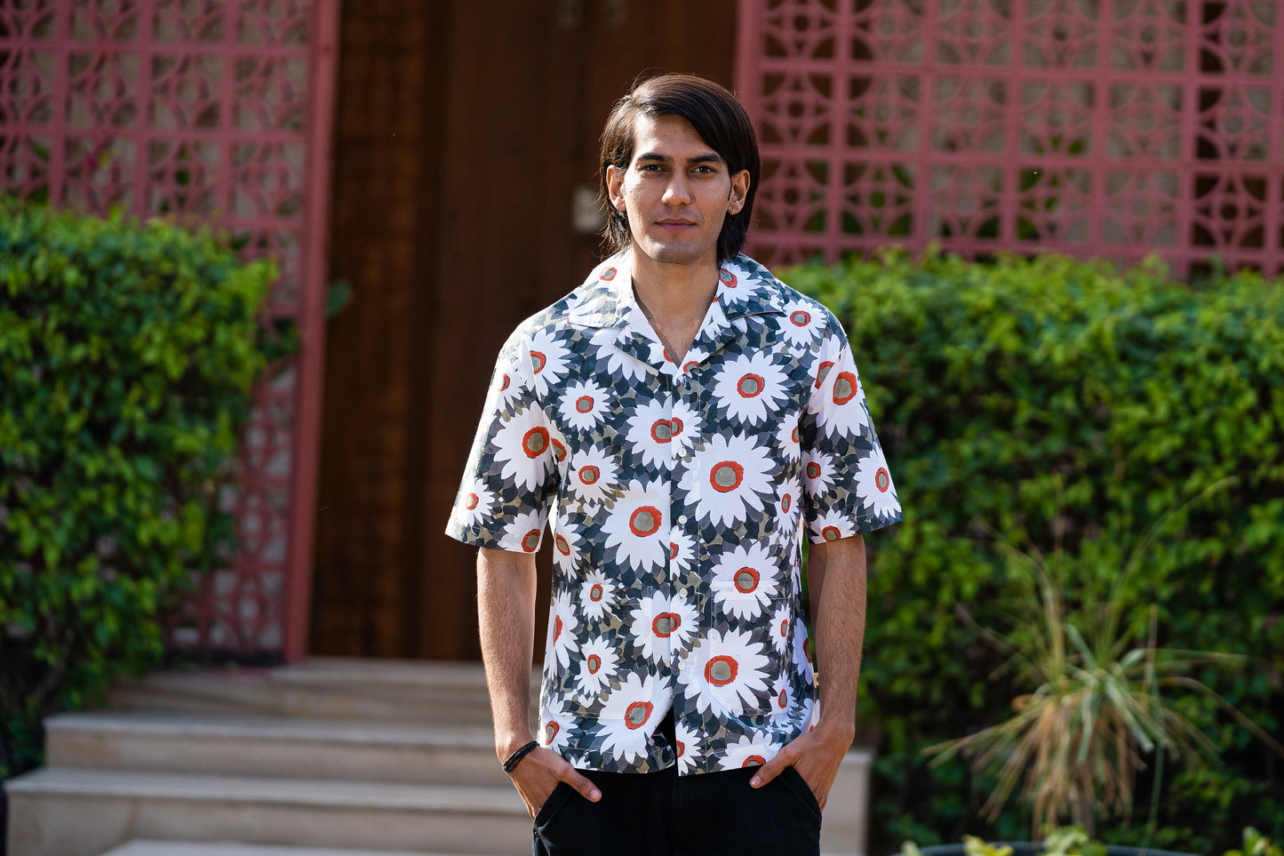 half sleeve Indian Hand Block Print Shirt Floral Breeze Casual Shirt – Stylish Summer Look Shirt 100% Cotton Fabric