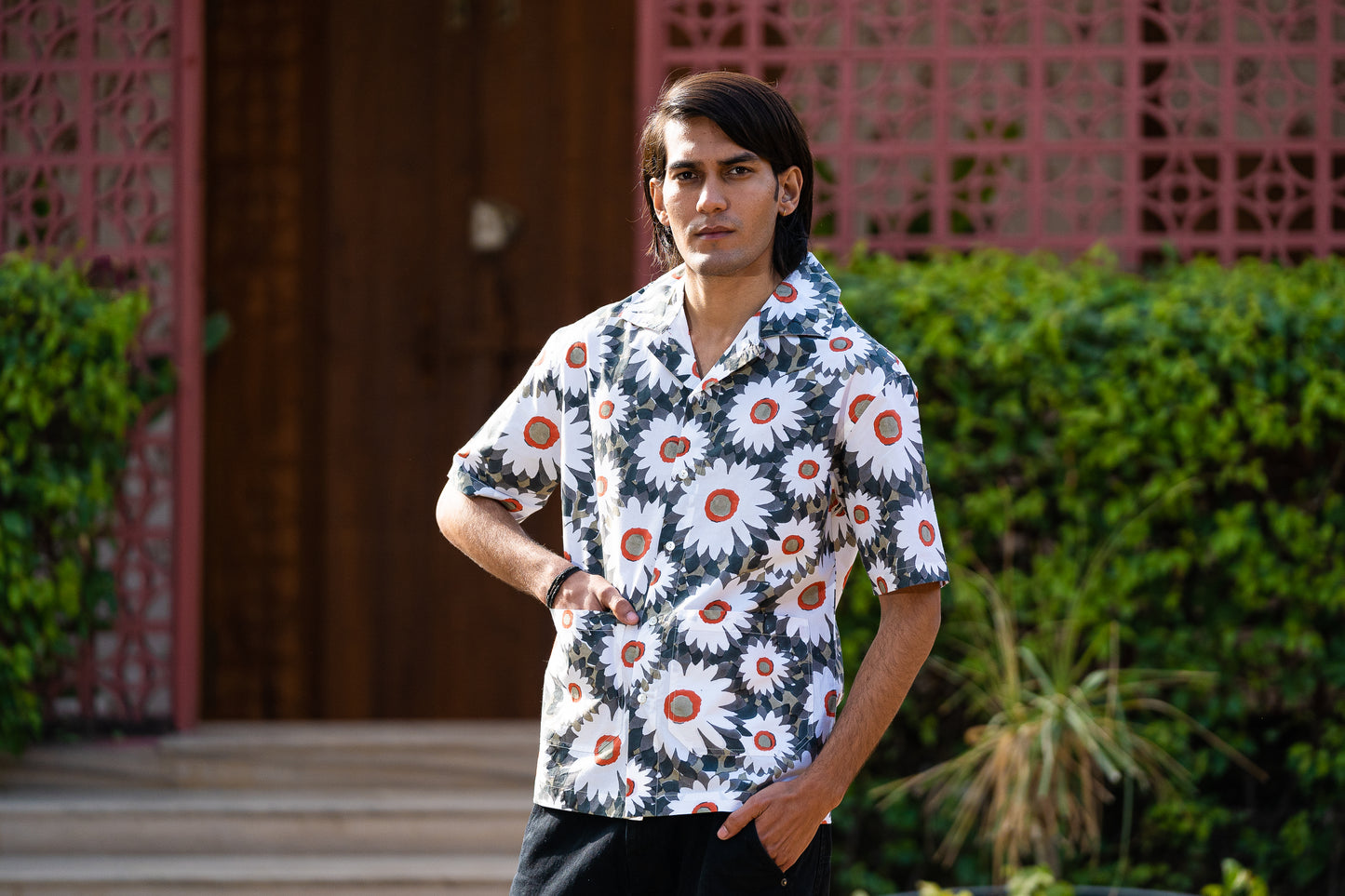 half sleeve Indian Hand Block Print Shirt Floral Breeze Casual Shirt – Stylish Summer Look Shirt 100% Cotton Fabric