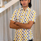 half sleeve Indian Hand Block Print Shirt  Trendy Elephant Print Casual Stylish Look Shirt 100% Cotton Fabric