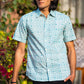 half sleeve Indian Hand Block Print Shirt Aqua Dot Print Casual Shirt – Fresh & Modern Style Shirt 100% Cotton Fabric