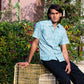 half sleeve Indian Hand Block Print Shirt Aqua Dot Print Casual Shirt – Fresh & Modern Style Shirt 100% Cotton Fabric