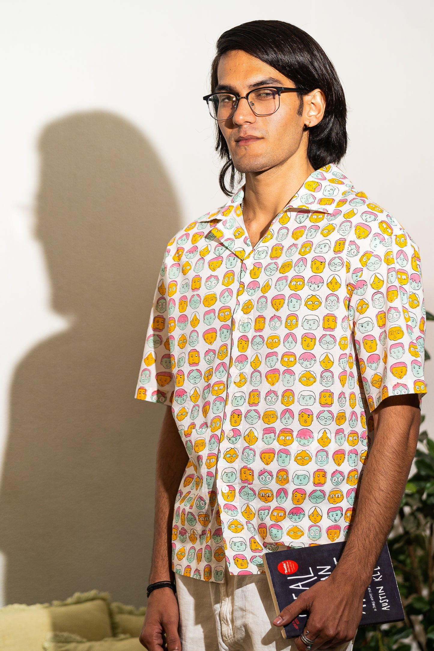 Playful Face Print Casual Shirt – Fun & Trendy Style