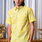 half sleeve Indian Hand Block Print Shirt  Sunlit Grid Print Casual Design Shirt 100% Cotton Fabric
