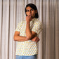 half sleeve Indian Hand Block Print Shirt  Blooming Daisy Print Casual Shirt 100% Cotton Fabric