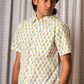 half sleeve Indian Hand Block Print Shirt  Blooming Daisy Print Casual Shirt 100% Cotton Fabric