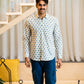Full Sleeve Indian Hand Block Print Shirt Indigo Floral Buti Print Classic Shirt 100% Cotton Fabric