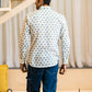 Full Sleeve Indian Hand Block Print Shirt Indigo Floral Buti Print Classic Shirt 100% Cotton Fabric