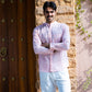 Full Sleeve Indian Hand Block Print Shirt Elegant Pink Printed Mandarin Collar Shirt 100% Cotton Fabric