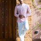 Full Sleeve Indian Hand Block Print Shirt Elegant Pink Printed Mandarin Collar Shirt 100% Cotton Fabric