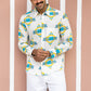 Full Sleeve Indian Hand Block Print Shirt  Trendy White “OK Please” Graphic Printed Shirt 100% Cotton Fabric