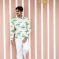 Full Sleeve Indian Hand Block Print Shirt  Trendy White “OK Please” Graphic Printed Shirt 100% Cotton Fabric