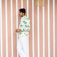 Full Sleeve Indian Hand Block Print Shirt  Trendy White “OK Please” Graphic Printed Shirt 100% Cotton Fabric