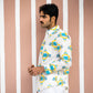 Full Sleeve Indian Hand Block Print Shirt  Trendy White “OK Please” Graphic Printed Shirt 100% Cotton Fabric
