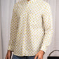 Full Sleeve Indian Hand Block Print Shirt Mustard Geometric Print Cotton Kurta  100% Cotton Fabric