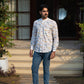 Full Sleeve Indian Hand Block Print Shirt Playful Ride Print  Cotton Kurta 100% Cotton Fabric