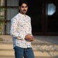 Full Sleeve Indian Hand Block Print Shirt Playful Ride Print  Cotton Kurta 100% Cotton Fabric