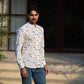 Full Sleeve Indian Hand Block Print Shirt Playful Ride Print  Cotton Kurta 100% Cotton Fabric