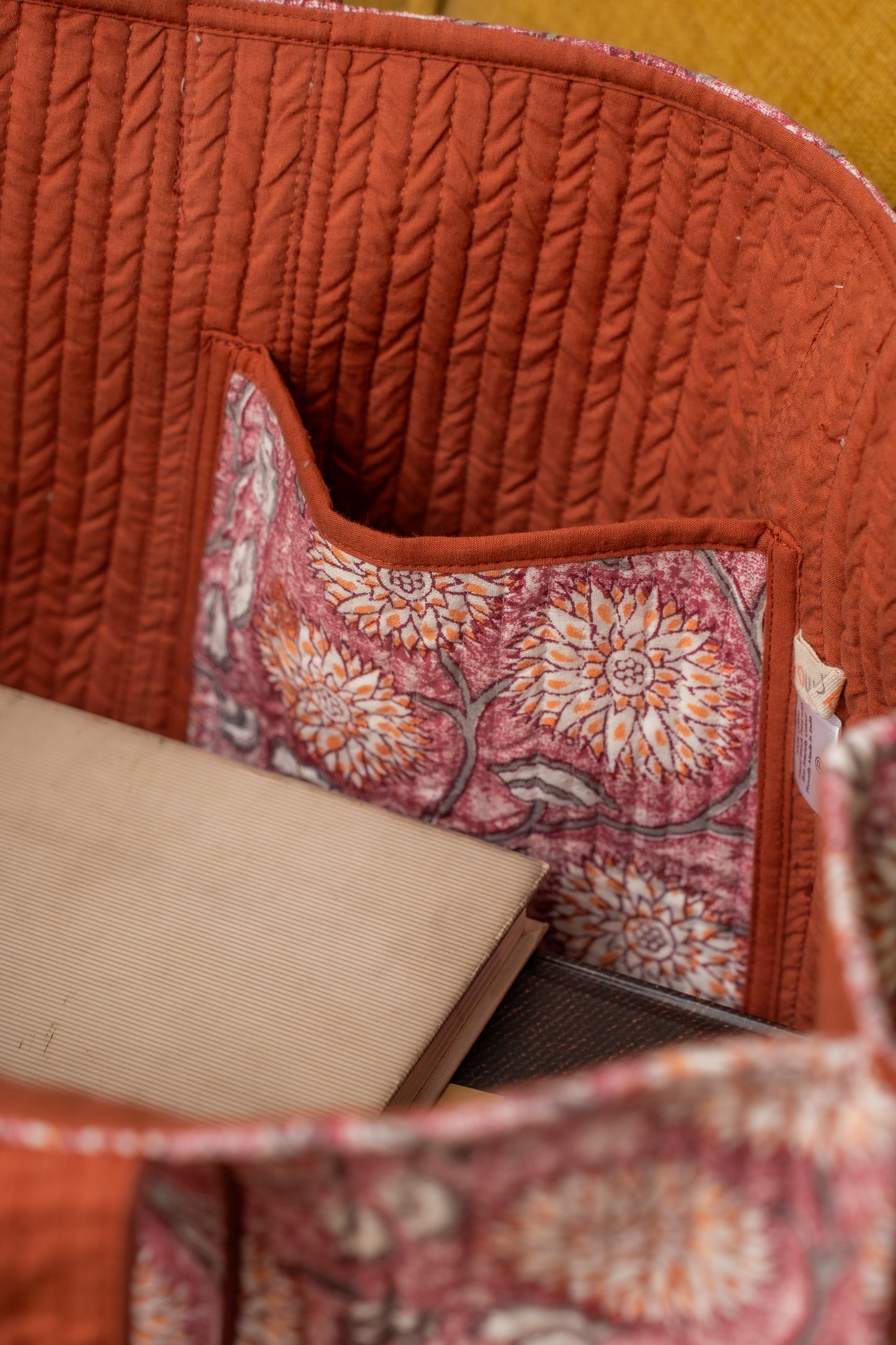 Awdhesh Kumar Vintage Mughal Motif Cotton Hand Block Printed Tote Bag for Women