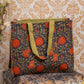 Awdhesh Kumar Chrysanthemum Garden Motif Cotton Hand Block Printed Tote Bag for Women