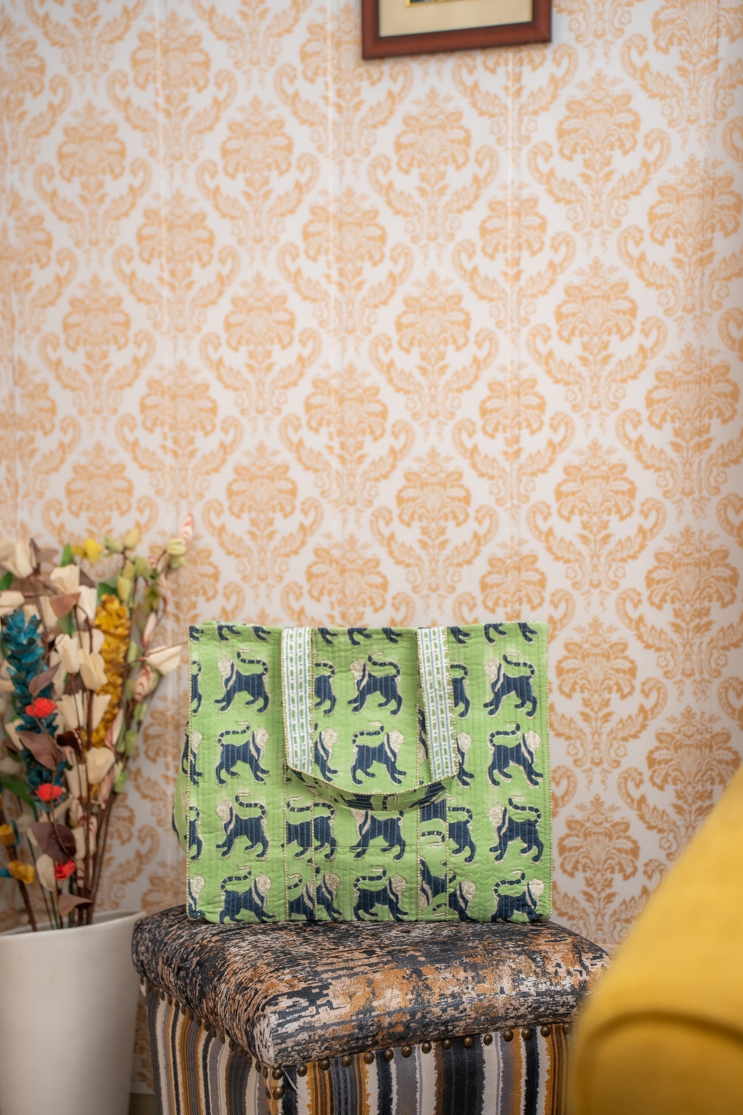 Awdhesh Kumar Traditional inspired Cotton Hand Block Printed Tote Bag for Women