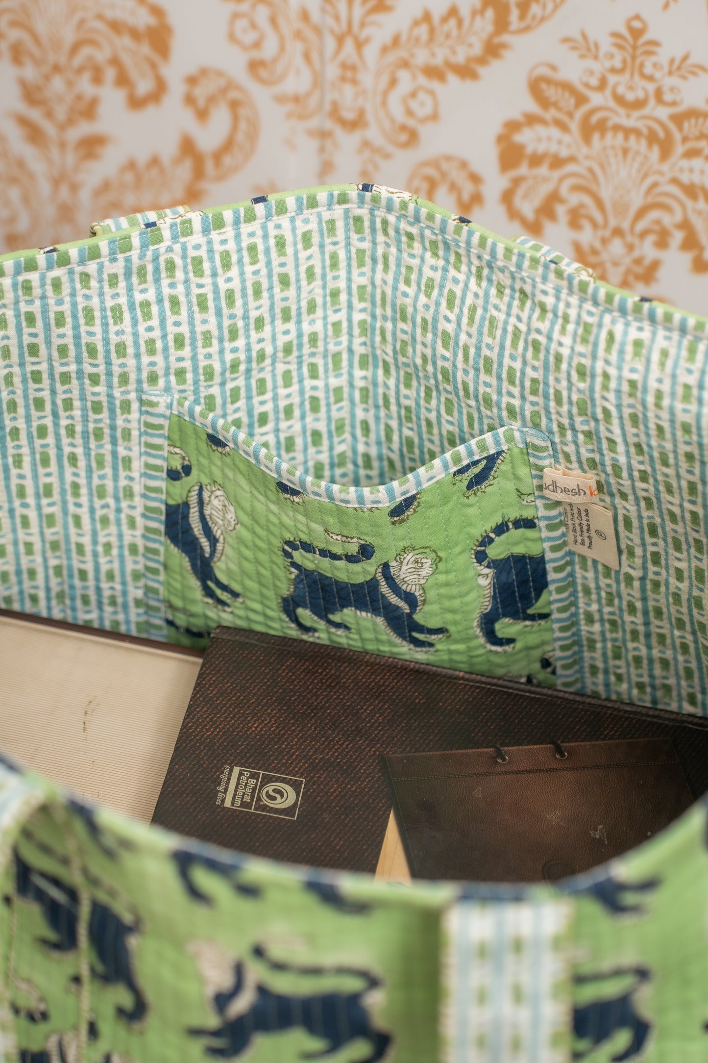 Awdhesh Kumar Traditional inspired Cotton Hand Block Printed Tote Bag for Women